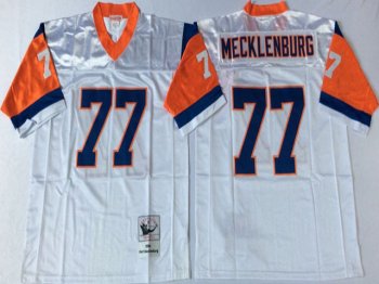 Denver Broncos #77 Karl Mecklenburg 1994 Throwback White Jersey