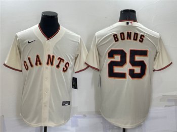 San Francisco Giants #25 Barry Bonds Cream Cool Base Jersey