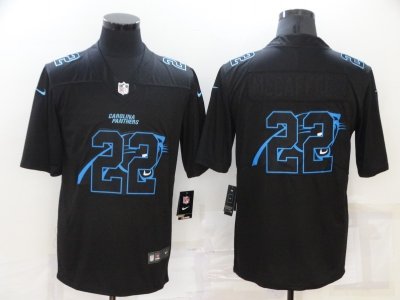 Carolina Panthers #22 Christian McCaffrey Black Shadow Logo Limited Jersey