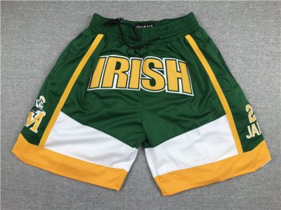 St.Vincent-St.Mary High School Just Don #23 LeBron James "Irish" Green Basketball Shorts