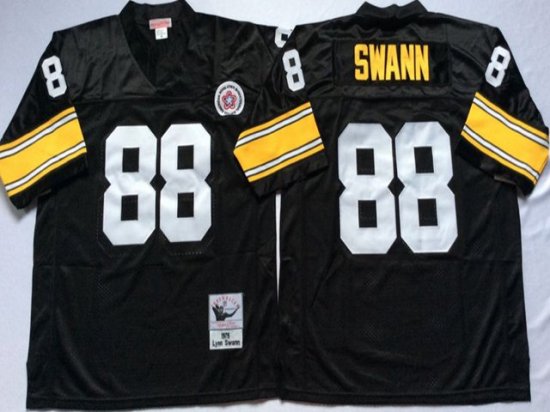 Pittsburgh Steelers #88 Lynn Swann 1975 Throwback Black Jersey