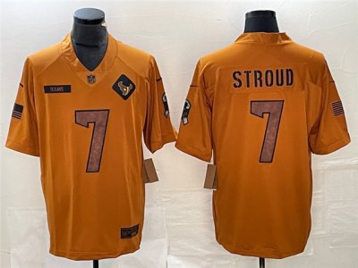 Houston Texans #7 C.J. Stroud 2023 Brown Salute To Service Limited Jersey