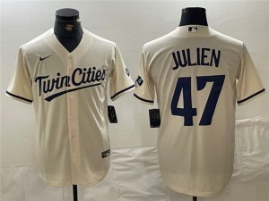 Minnesota Twins #47 Edouard Julien Alternate Cream Limited Jersey