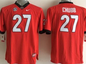 NCAA Georgia Bulldogs #27 Nick Chubb Red College Football Jersey