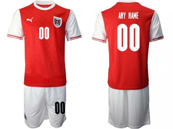 National Austria Custom #00 Home Red 2020/21 Soccer Jersey