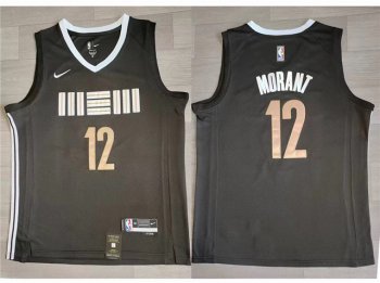 Memphis Grizzlies #12 Ja Morant 2023-24 Black City Edition Swingman Jersey