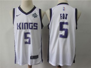 Sacramento Kings #5 De'Aaron Fox White Swingman Jersey