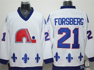 Quebec Nordiques #21 Peter Forsberg CCM Vintage White Jersey