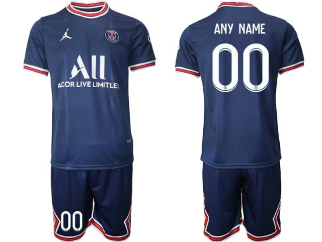Club Paris Saint Germain Custom #00 Home Navy 2021/2022 Soccer Jersey - Click Image to Close