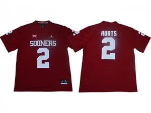 NCAA Oklahoma Sooners #2 Jalen Hurts Red College Football Jersey