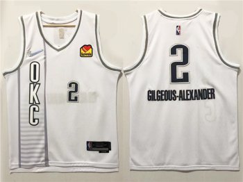 Oklahoma City Thunder #2 Shai Gilgeous-Alexander 2021-22 White City Edition Swingman Jersey