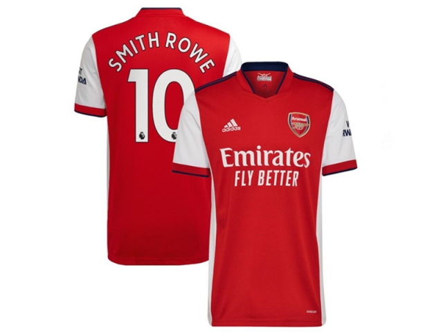 Club Arsenal #10 Smith Rowe Home Red 2021/22 Soccer Jersey - Click Image to Close