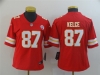 Women's Kansas City Chiefs #87 Travis Kelce Red Vapor Limited Jersey