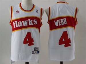 Atlanta Hawks #4 Spud Webb White Hardwood Classics Jersey