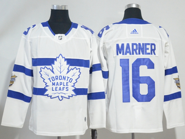 Toronto Maple Leafs #16 Mitchell Marner White 2018 NHL Stadium Series Jersey - Click Image to Close