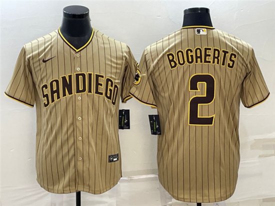 San Diego Padres #2 Xander Bogaerts Gray Pinstripe Cool Base Jersey