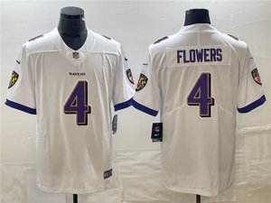 Baltimore Ravens #4 Zay Flowers White Vapor Limited Jersey