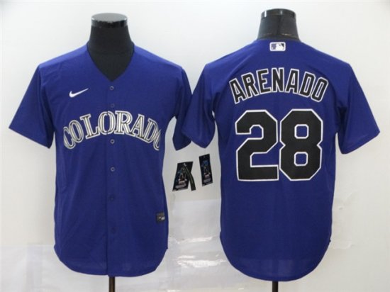 Colorado Rockies #28 Nolan Arenado Purple Cool Base Jersey