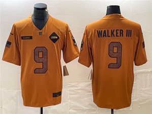 Seattle Seahawks #9 Kenneth Walker III 2023 Brown Salute To Service Limited Jersey