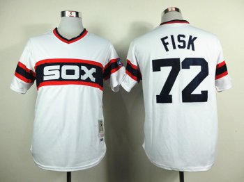 Chicago White Sox #72 Carlton Fisk 1983 Throwback White Jersey