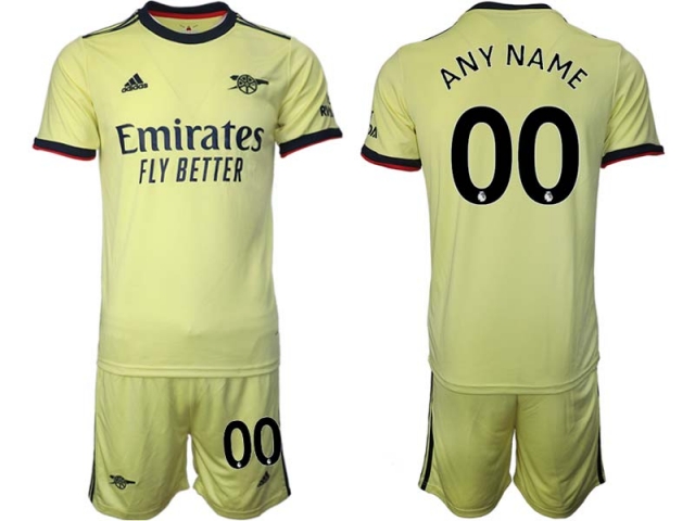 Club Arsenal Custom #00 Away Yellow 2021/22 Soccer Jersey - Click Image to Close