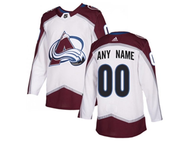 Colorado Avalanche Custom #00 Away White Jersey - Click Image to Close