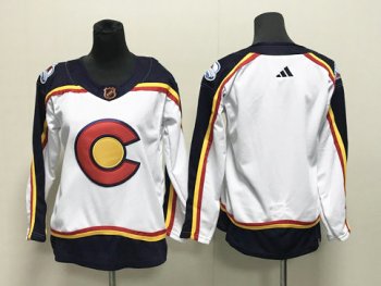 Womens Colorado Avalanche Blank White 2022/23 Reverse Retro Jersey