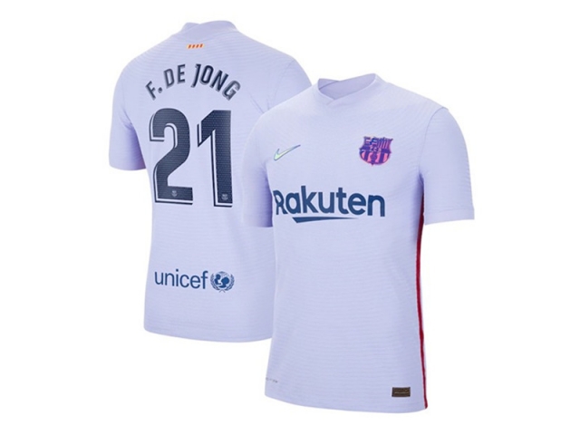 Club Barcelona #21 F.De Jong Away 2021/22 Soccer Jersey - Click Image to Close