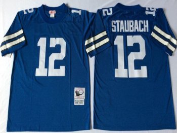 Dallas Cowboys #12 Roger Staubach 1977 Throwback Blue Jersey