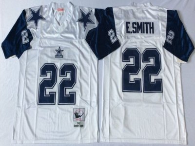 Dallas Cowboys #22 Emmitt Smith 1995 Throwback White Jersey