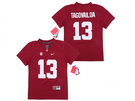 Youth NCAA Alabama Crimson Tide #13 Tua Tagovailoa Red College Football Jersey