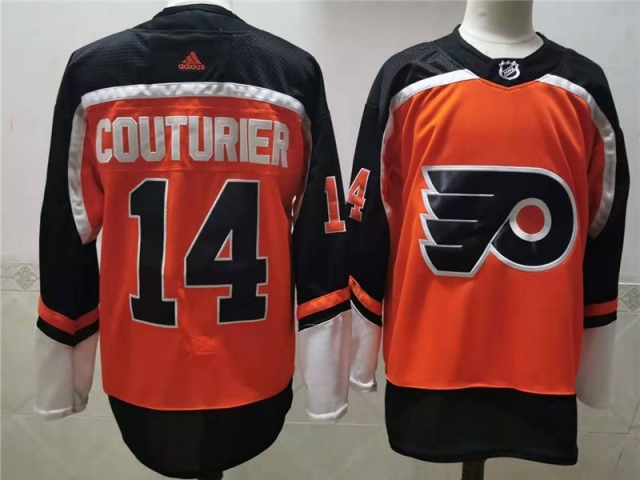 Philadelphia Flyers #14 Sean Couturier Orange 2021 Reverse Retro Jersey - Click Image to Close