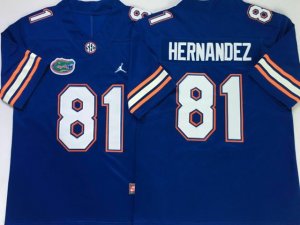 NCAA Florida Gators #81 Aaron Hernandez Blue College Football Jersey