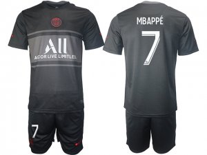 Club Paris Saint Germain #7 Mbappe 3rd Black 2021/2022 Soccer Jersey