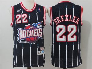 Houston Rockets #22 Clyde Drexler Navy Blue Hardwood Classic Jersey