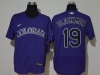 Colorado Rockies #19 Charlie Blackmon Purple Flex Base Jersey