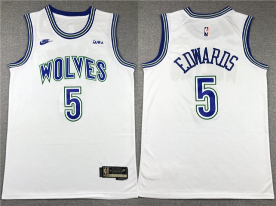 Minnesota Timberwolves #5 Anthony Edwards 2023-24 White Classic Edition Swingman Jersey