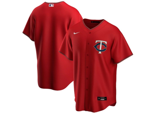 Minnesota Twins Custom #00 Alternate Red Cool Base Jersey - Click Image to Close