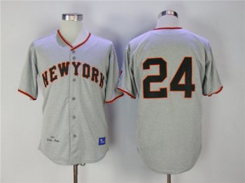 San Francisco Giants #24 Willie Mays 1951 Throwback Gray Jersey