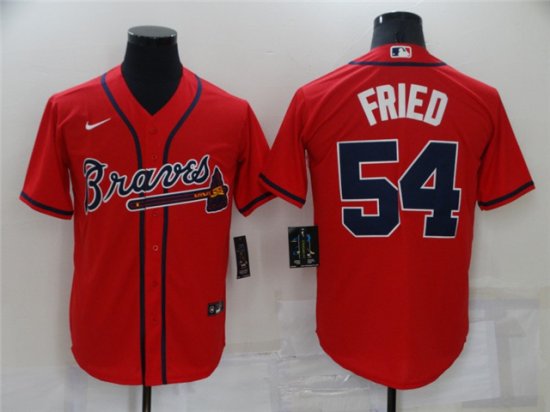 Atlanta Braves #54 Max Fried Red Cool Base Jersey