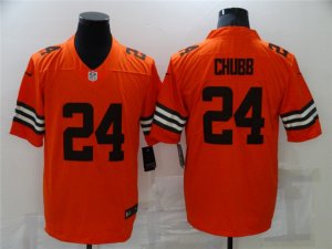 Cleveland Browns #24 Nick Chubb 2021 Orange Inverted Limited Jersey