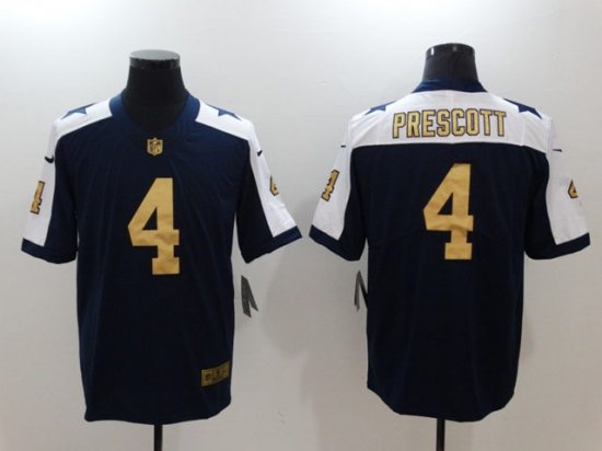 Dallas Cowboys #4 Dak Prescott Thanksgiving Blue Gold Vapor Limited Jersey