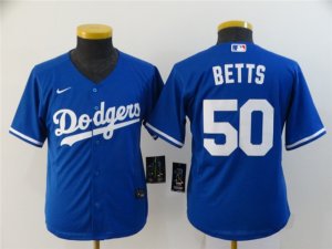 Youth Los Angeles Dodgers #50 Mookie Betts Royal Blue Cool Base Jersey