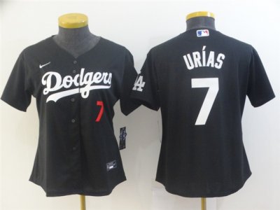 Women's Los Angeles Dodgers #7 Julio Urias Black 2020 Cool Base Jersey