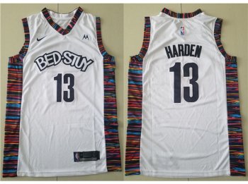 Brooklyn Nets #13 James Harden 2020-21 White Biggie Swingman Jersey
