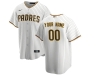 San Diego Padres Custom #00 White Pinstripe Cool Base Jersey