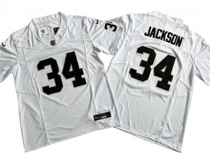 Las Vegas Raiders #34 Bo Jackson White Vapor F.U.S.E. Limited Jersey