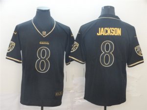 Baltimore Ravens #8 Lamar Jackson Black Gold Vapor Limited Jersey