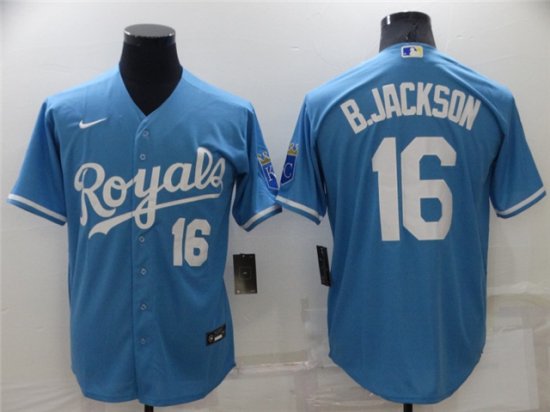 Kansas City Royals #16 Bo Jackson 2022 Light Blue Cool Base Jersey