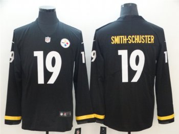 Pittsburgh Steelers #19 JuJu Smith-Schuster Black Therma Long Sleeve Jersey